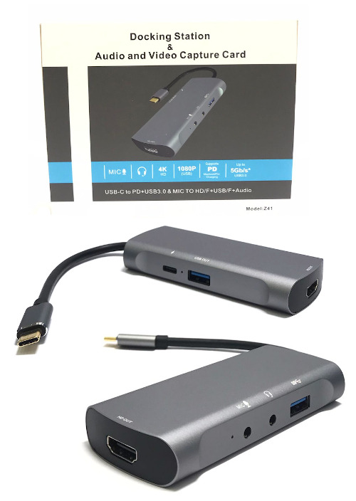 Z41 Type C short cable HDMI Audio Video Capture & Docking Station 